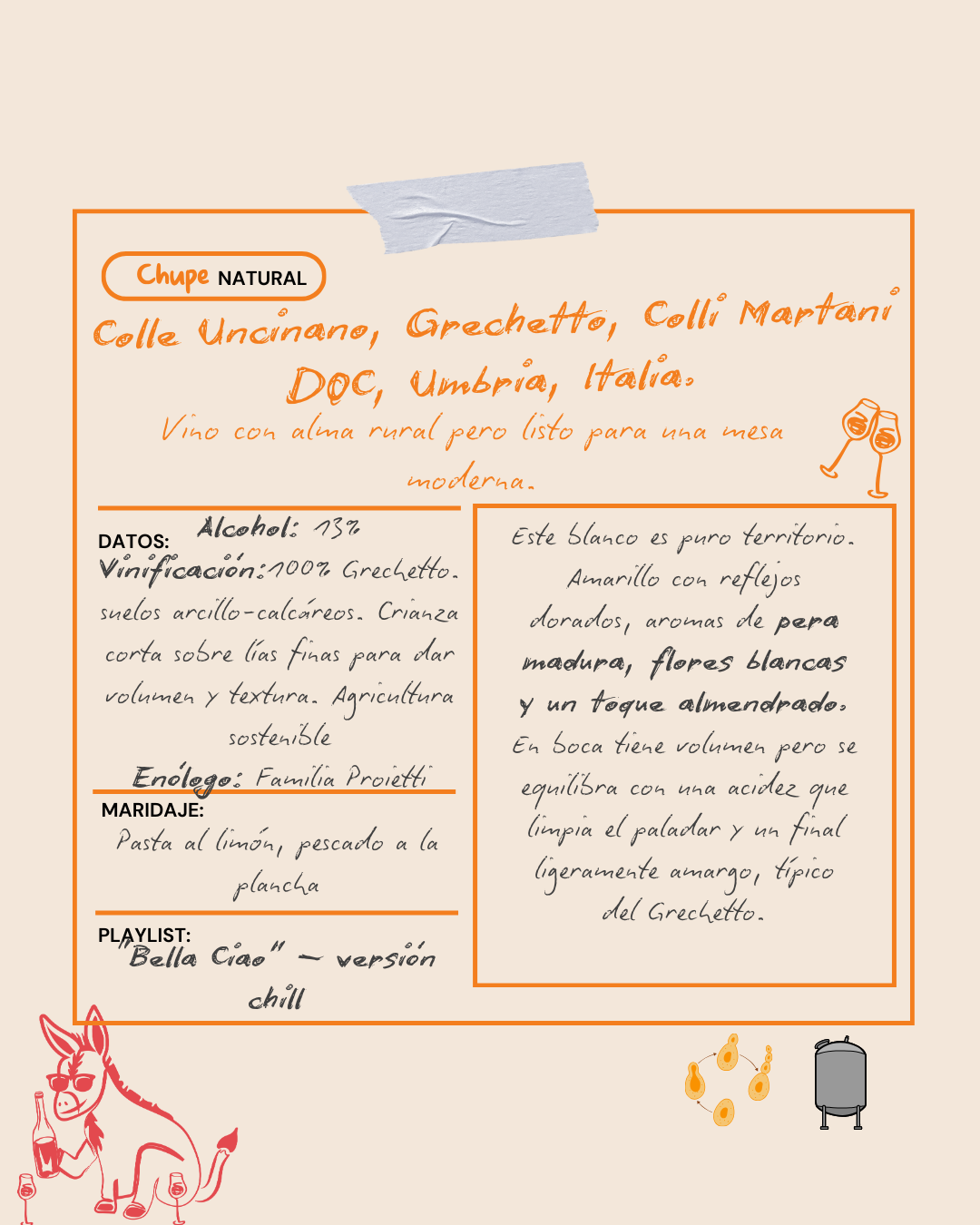 Colle Uncinano, Grechetto, Colli Martani DOC, Umbria, Italia.