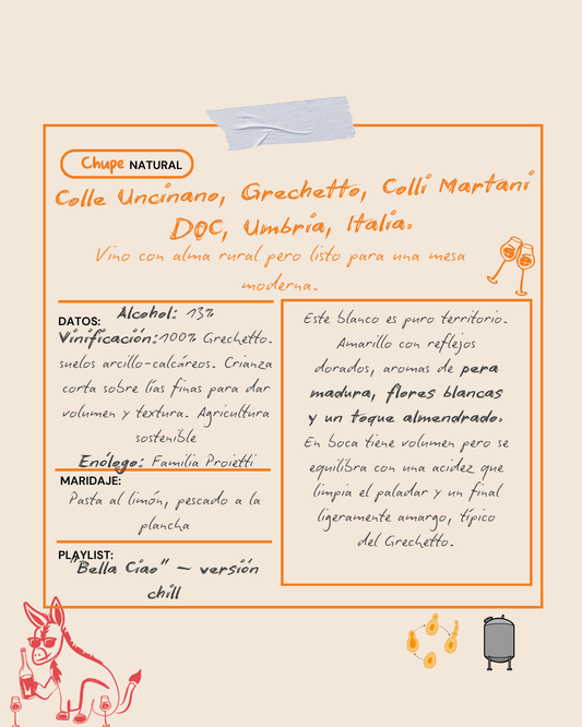 Colle Uncinano, Grechetto, Colli Martani DOC, Umbria, Italia.