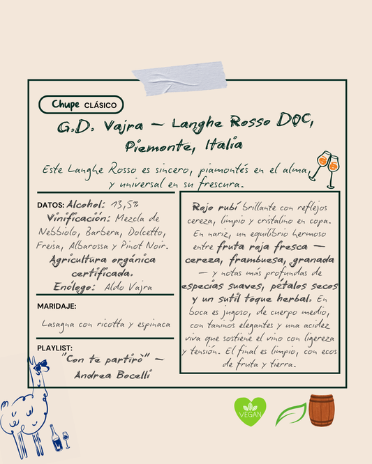 2021 G.D. Vajra, Langhe Rosso, Piamonte, Italia