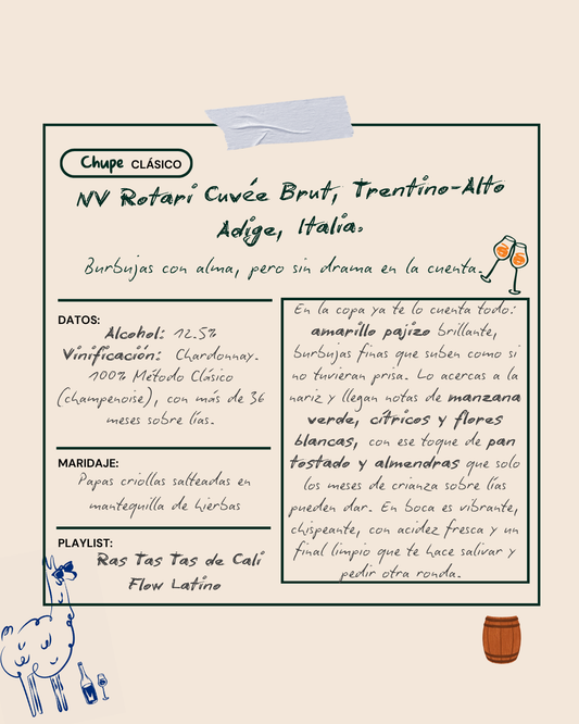 NV Rotari Cuvée Brut, Trentino-Alto Adige, Italia.