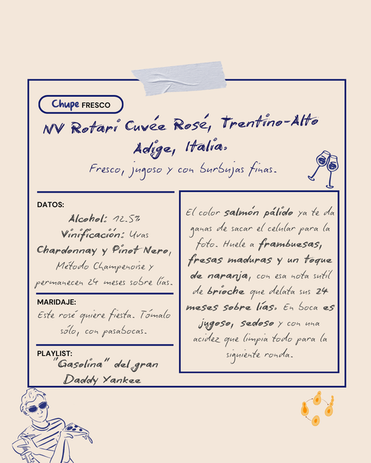 NV Rotari Cuvée Rosé, Trentino-Alto Adige, Italia.