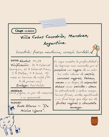 2022 Viña Cobos Cocodrilo, Mendoza, Argentina.