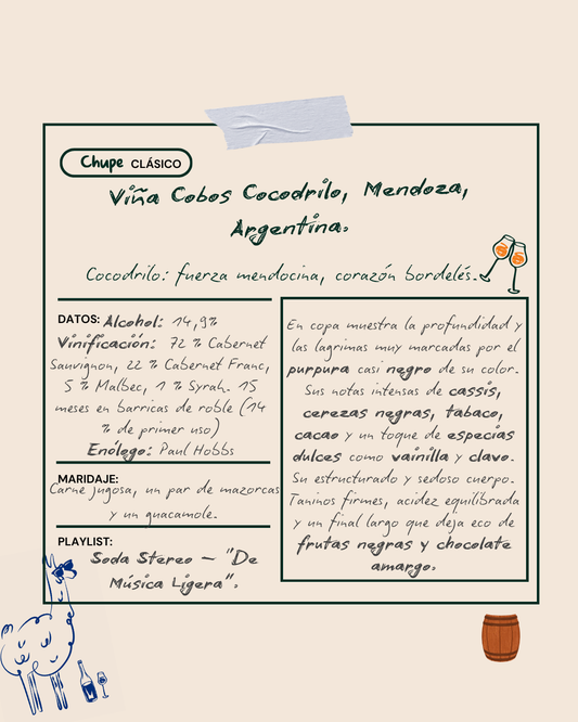2022 Viña Cobos Cocodrilo, Mendoza, Argentina.