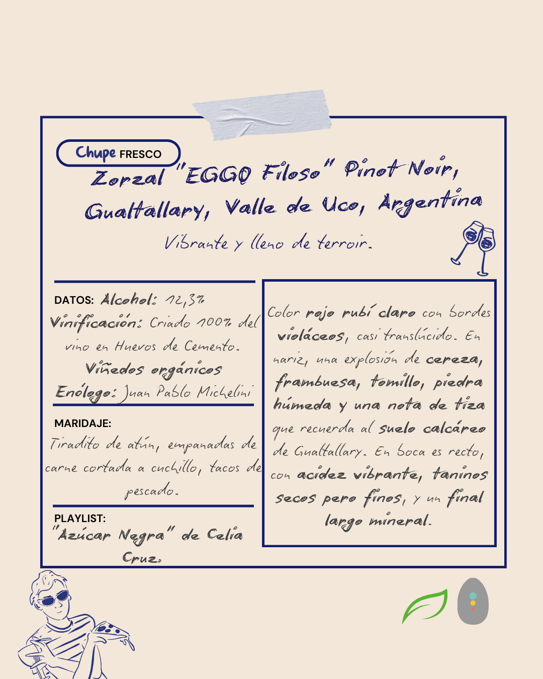 2020 Zorzal "EGGO Filoso", Pinot Noir, Gualtallary, Valle de Uco, Argentina.